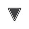 Yield triangle signs icon vector