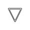 Yield triangle signs line icon