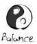 yin yang balance chinese brush illustration
