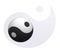 Yin-Yang ball at Yin-Yang background