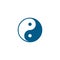 Yin And Yang Blue Icon On White Background. Blue Flat Style Vector Illustration