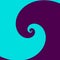 Yin and yang. Blue and purple waves.