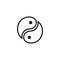 Yin yang circle icon logo design vector illustration template