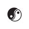 Yin yang circle icon logo design vector illustration template