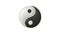 Yin Yang the energy of life. Constant struggle of two opposites. Eastern culture and philosophy. 3D animation