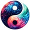 Yin yang fantasy watercolor multicolor