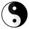 Yin and Yang Flat Symbol Isolated on White