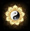 Yin yang golden lotus