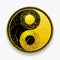 Yin And Yang Golden Symbol Emblem