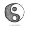 Yin yang. hand drawn.