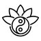 Yin yang lotus icon, outline style