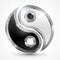 Yin yang metallic symbol