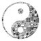 Yin Yang Mosaic Icon for BigData and Computing