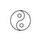 Yin Yang outline icon. Element of religion sign for mobile concept and web apps. Thin line Yin Yang outline icon can be used for