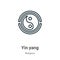 Yin yang outline vector icon. Thin line black yin yang icon, flat vector simple element illustration from editable religion