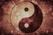 Yin Yang rustic texture on dirty background