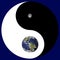 Yin Yang sign with earth/moon