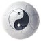 Yin and Yang superimposed on a football
