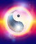 Yin Yang symbol, balance, harmony, Spiritual energy rainbow healing power, conscience awakening, meditation, expansion