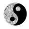 Yin-Yang-symbol-in-collage-style,-vector