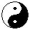 Yin yang symbol of harmony and balance of cube