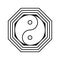 Yin yang symbol of harmony and balance. Flat style icon. Black on background vector