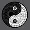 Yin yang symbol of harmony and balance. Flat style icon. Black on background vector