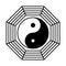 Yin yang symbol of harmony and balance. Flat style icon. Black on background vector