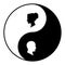 Yin yang symbol of harmony and balance between male and female