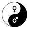 Yin yang symbol of harmony and balance between male and female gender