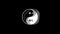 Yin Yang Symbol Of Harmony icon Vintage Twitched Bad Signal Animation.
