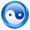 Yin yang symbol icon blue