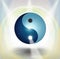Yin Yang symbol with light rays