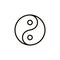 Yin and yang symbol outline