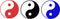 Yin Yang Symbols multicolored set icon