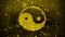 Yin Yang Taoism buddhism daoism religion Icon Golden Glitter Shine Particles.