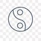 Yin yang vector icon isolated on transparent background, linear