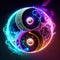 Yin and Yang zodiac sign. Astrological horoscope. Generative AI