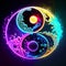 Yin Yang zodiac sign. Astrological horoscope symbol. AI Generated