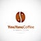 Ying Yang Coffee Grain Vector Concept Symbol Icon