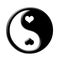 Ying yang hearts illustration contrast