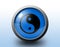 Ying yang icon. Circular glossy button.