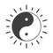 Ying yang symbol of harmony and balance, human rights day, silhouette icon design