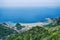 Yinyang Sea Coast Landscape with warm sunlight in afternoon, shot from Shuinandong, Ruifang District, New Taipei, Taiwan.