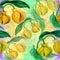 Ylang-ylang. Watercolor painting medicinal, perfumery and cosmetic plants. Wallpaper. Seamless pattern.