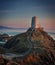 ynys llandwyn island - small lighthouse