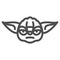 Yoda line icon, star wars concept, mysterious species jedi master vector sign on white background, outline style icon