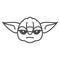 Yoda solid icon, star wars concept, mysterious species jedi master vector sign on white background, glyph style icon for