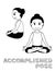Yoga Accomplished Pose Cartoon Vector Illustration Black and White