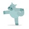 Yoga Animal Hippopotamus. Cute Hippo Does Asana. Vector